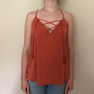 Abercrombie & Fitch burnt orange crossback top